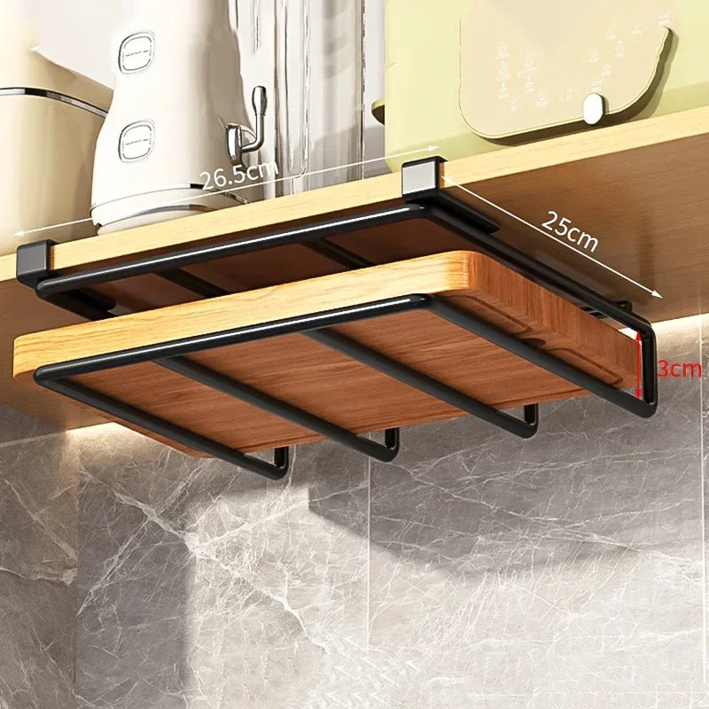 ROVELIA Under-Cabinet Kitchen Organizer Rack with Hooks