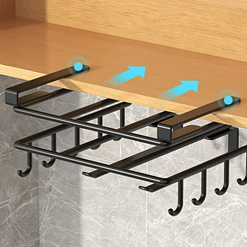 ROVELIA Under-Cabinet Kitchen Organizer Rack with Hooks